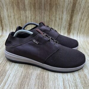 OluKai Makia Ulana Men's Size 8.5 Brown Knit Slip On Loafers‎ Casual Shoes
